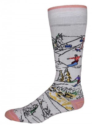 Robert Graham Gondola Sock Białe | JALXHQ128