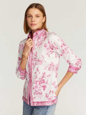 Robert Graham Hadley Shirt Różowe | JZIWQV847