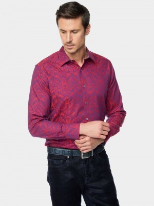 Robert Graham Highland Long Sleeve Button Down Shirt Berry | APUHJV504