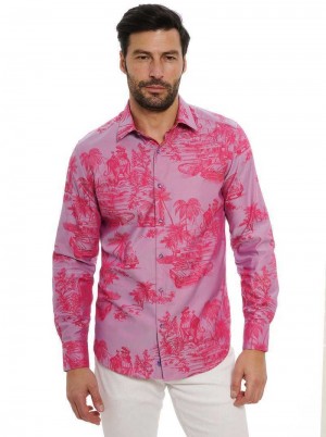 Robert Graham Limited Edition Endless Dreams Long Sleeve Button Down Shirt Tall Różowe | HVIEQX061
