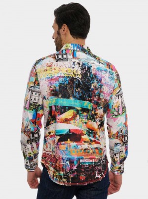 Robert Graham Limited Edition Sosharp Nyc Long Sleeve Button Down Shirt Big Multi | LTVDQG534