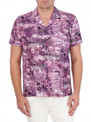 Robert Graham Makara Short Sleeve Button Down Shirt Lilac | KZHBAV427