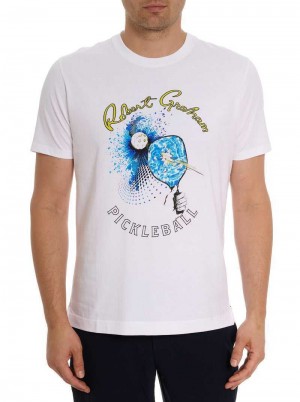 Robert Graham Pickleball Slap T-shirt Białe | XVMTUP234