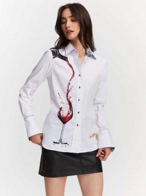 Robert Graham Pinot Noir Shirt Białe | UREMAF475