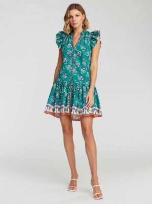 Robert Graham Savannah Dress Teal | JPOGRM892