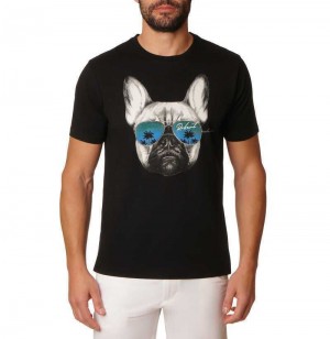 Robert Graham Shady Paws T-shirt Czarne | AWBNVM985