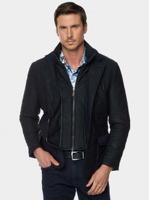 Robert Graham The Jetset V Woven Jacket Czarne | JLQWHN051