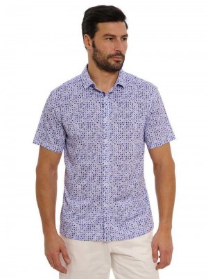 Robert Graham Zambia Short Sleeve Knit Shirt Fioletowe | SMKUCA291